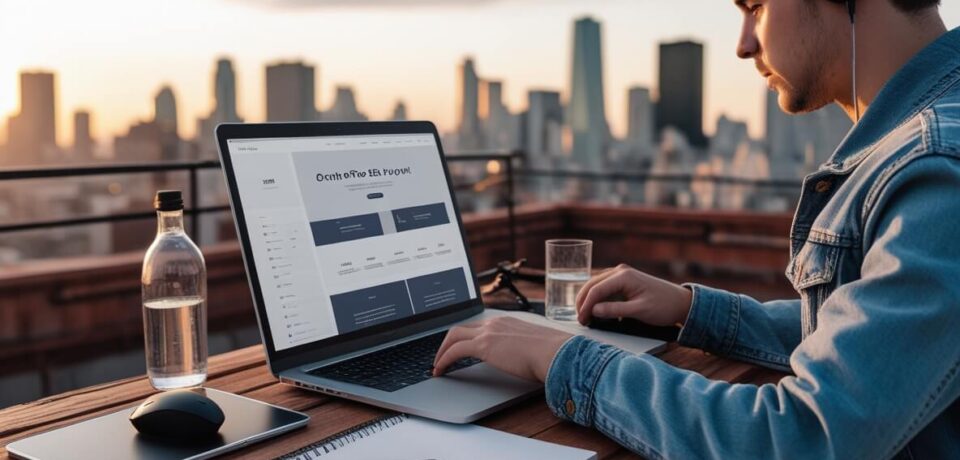 Leonardo_Phoenix_10_A_freelancer_is_working_remotely_on_a_roof_0